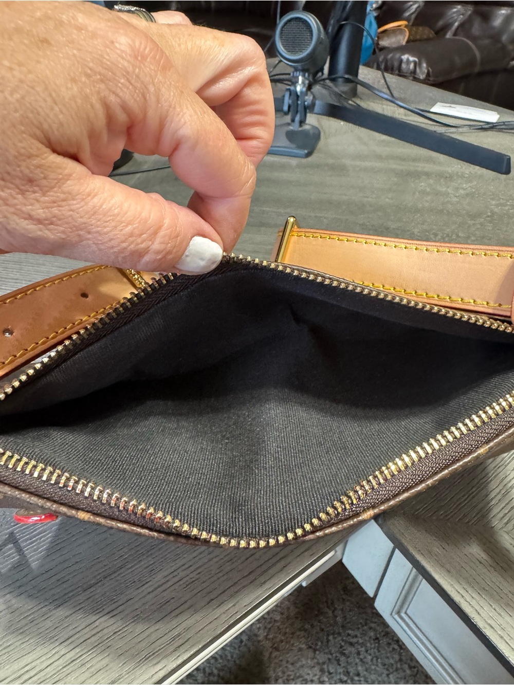 Louis Vuitton Monogram Mini Belt Bag in Brown with Tan Accent - Picture 8 of 9